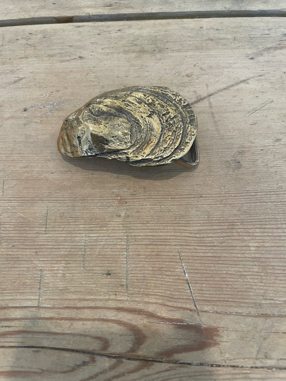 Oyster Shell Brass Belt Buckle by Craftmasters of Nantucket